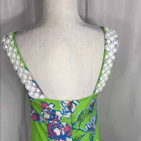 Lilly Pulitzer Green Floral Maxi Dress Size 6 - Picture 9 of 11